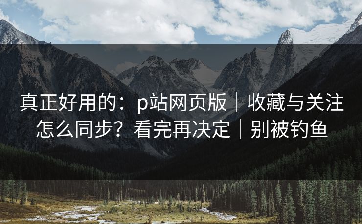 真正好用的:p站网页版|收藏与关注怎么同步?看完再决定|别被钓鱼 真正好用的:p站网页版|收藏与关注怎么同步?看完再决定|别被钓鱼