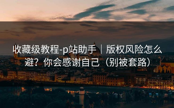 收藏级教程-p站助手|版权风险怎么避?你会感谢自己(别被套路) 收藏级教程-p站助手|版权风险怎么避?你会感谢自己(别被套路)