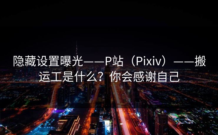 隐藏设置曝光——P站(Pixiv)——搬运工是什么?你会感谢自己 隐藏设置曝光——P站(Pixiv)——搬运工是什么?你会感谢自己